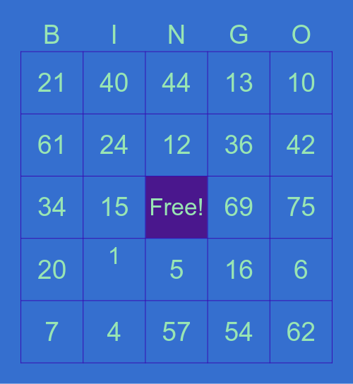 Past Participle Bingo Card