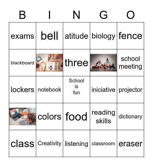 BAck to School (Oxford) Bingo Card