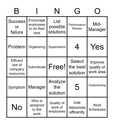 BUS MGMT - UNIT 1 Bingo Card