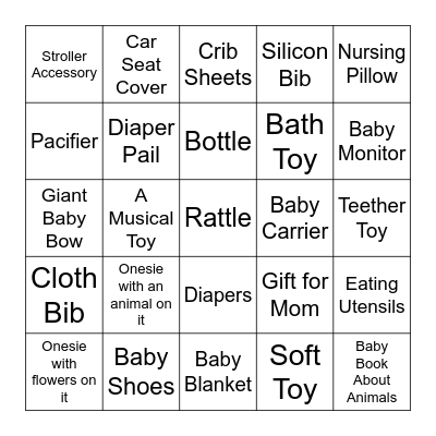BABY GIFT BINGO Card