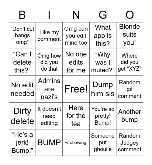 Photoshop Bingo Card