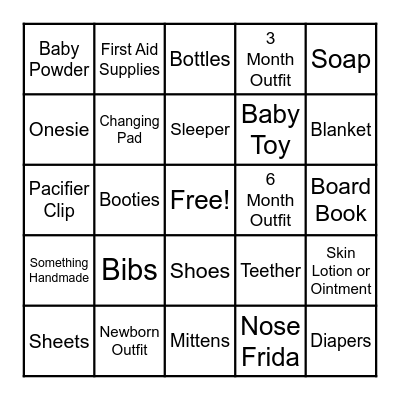 Baby Gibson Bingo! Bingo Card