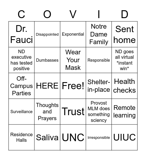 Presidential Address 8-18-2020 Bingo Card