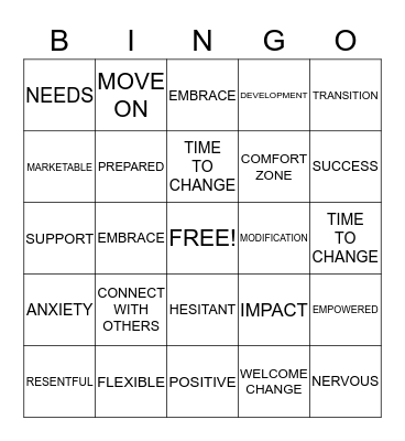 CHANGE Bingo Card