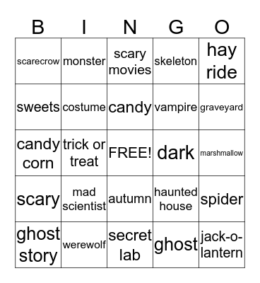Halloween Bingo Card