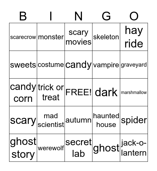 Halloween Bingo Card