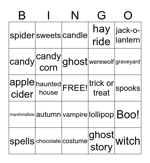 Halloween Bingo Card