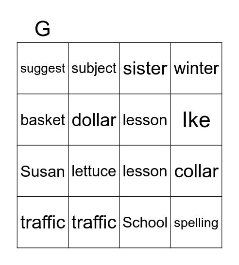 Bingo Card