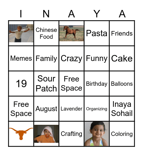 Bingo Time! Bingo Card