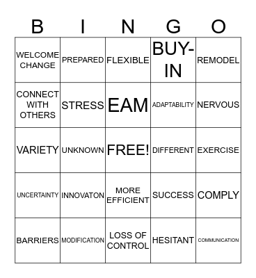 CHANGE Bingo Card