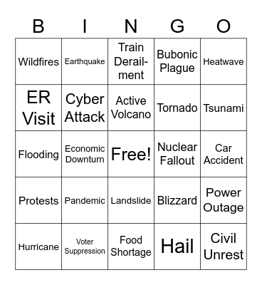 2020 “What Could Happen Next” Bingo Card