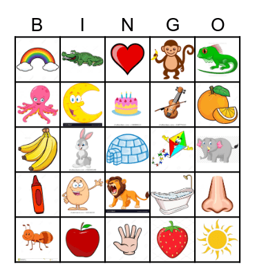 Picture Bingo Card