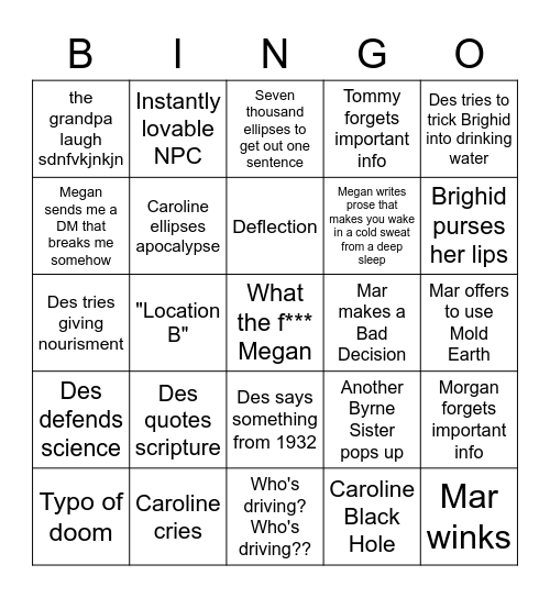 Skohingo Bingo Card