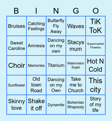 DUNSTAN MUSIC BINGO Card