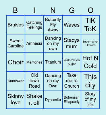 DUNSTAN MUSIC BINGO Card
