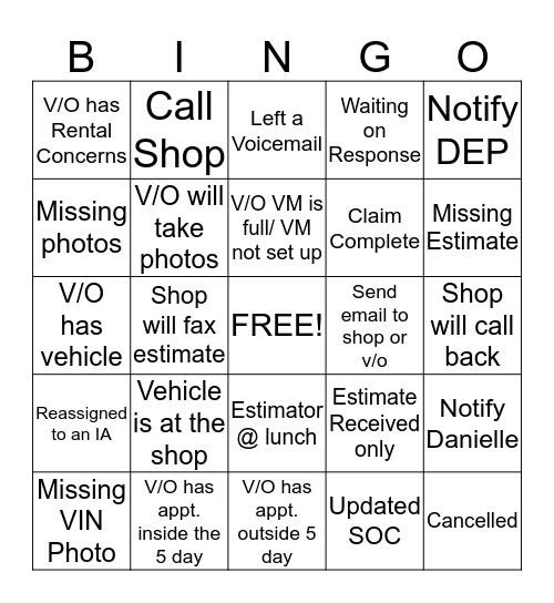 Comsearch Bingo Card