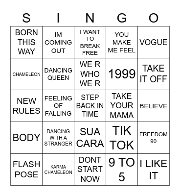 487 MARDI GRAS ANTHEMS Bingo Card