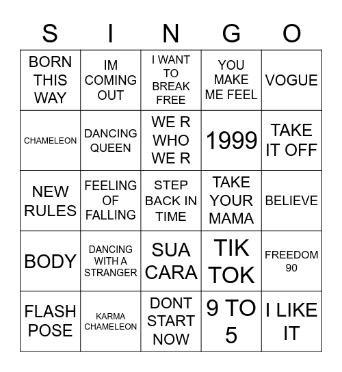 487 MARDI GRAS ANTHEMS Bingo Card