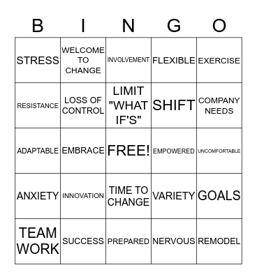 CHANGE Bingo Card
