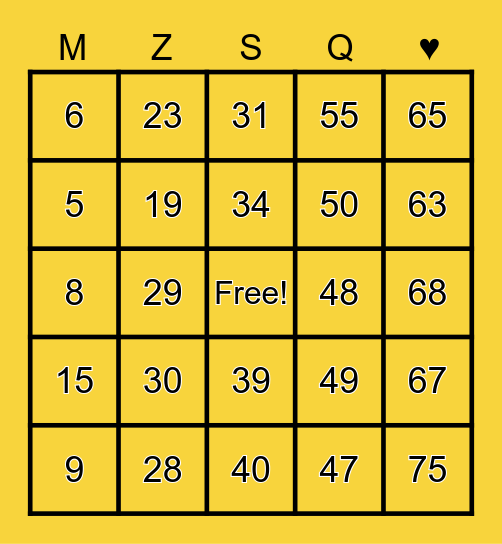 MZSQ BINGO PANALO CARD Bingo Card