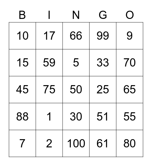Johnny, Seo. Bingo Card