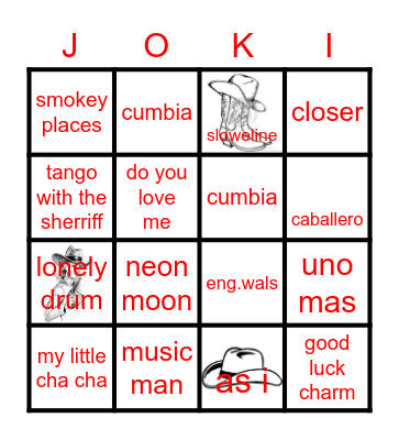 JOKI-DANCERS Bingo Card