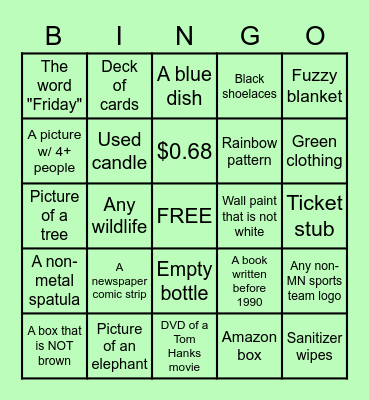 BLAINE SCAVENGER HUNT BINGO! Bingo Card