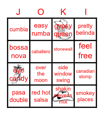 JOKI-DANCERS Bingo Card