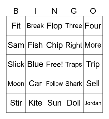 Sound Bingo Card