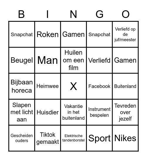 Kennismakingbingo Card