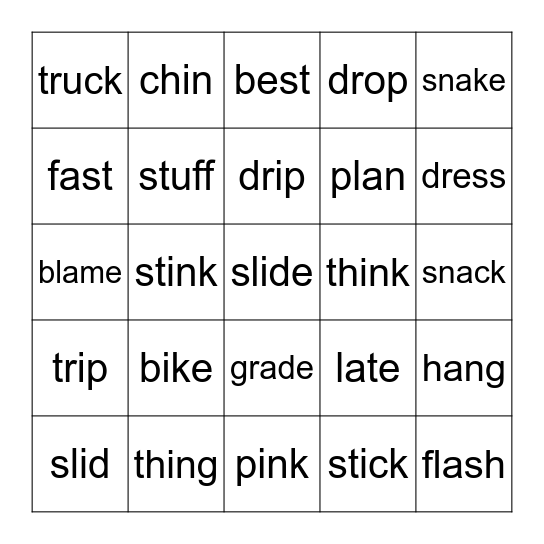 mixed practice Bingo Card