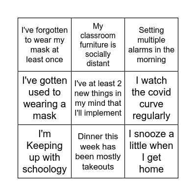 Just a Simple Bingo Card
