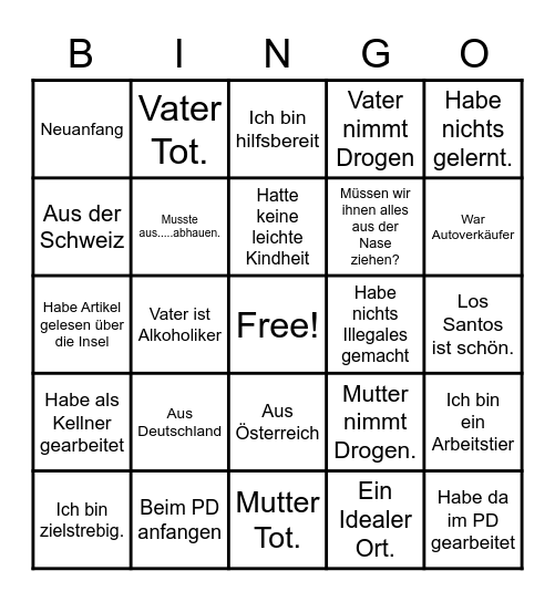 Einreise Bingo! Bingo Card