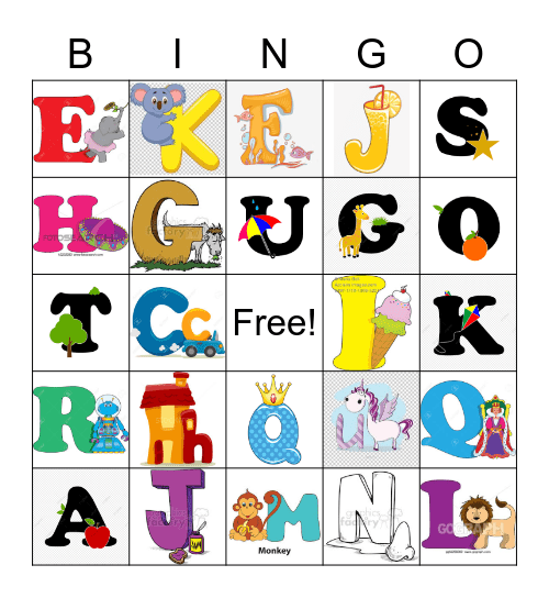 The Alphabet Bingo Card