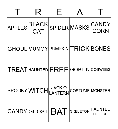 SPOOKY BINGO Card