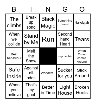 X Factor Winners 2014-2018 Bingo Card