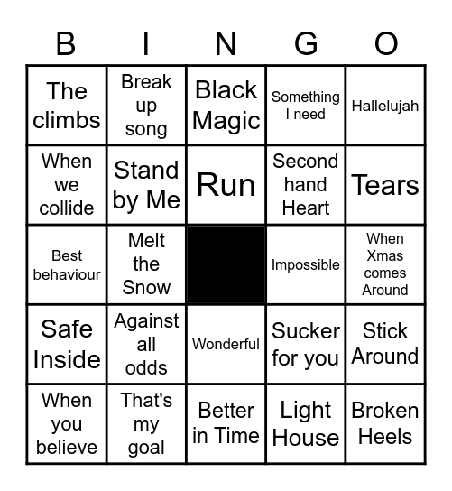 X Factor Winners 2014-2018 Bingo Card