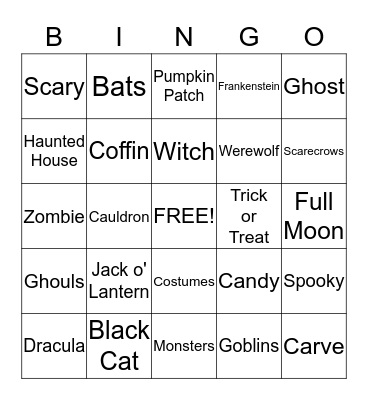 Happy Halloween Bingo Card