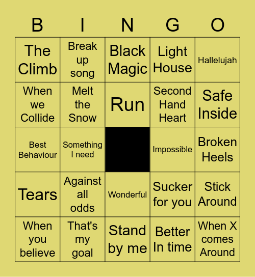 X Factor Winners 2014-2018 Bingo Card