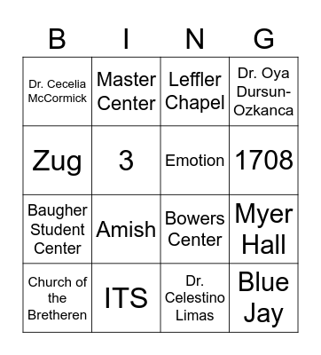 ETOWN Bingo Card