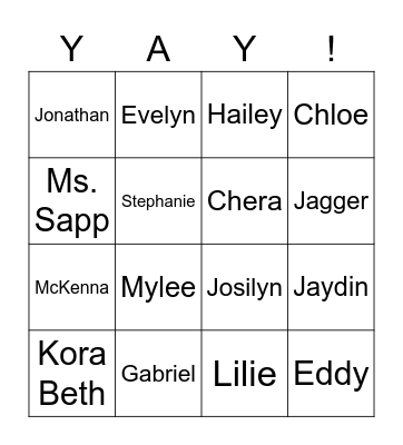 Getting To Know Us Bingo! Bingo Card