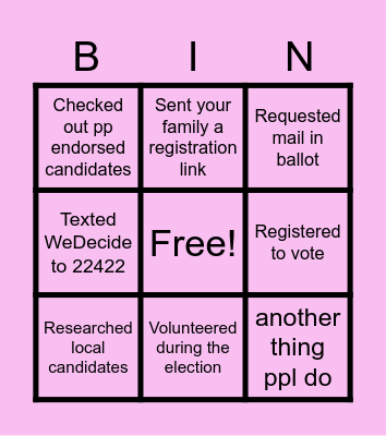 Ready for November 3rd? Bingo Card