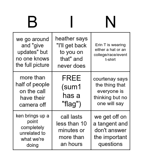 c4 call bingo Card