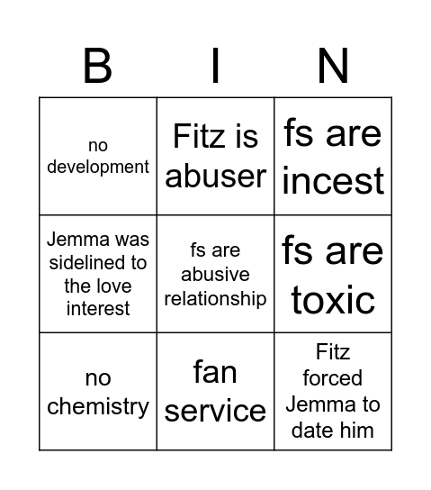 fs antis bingo Card