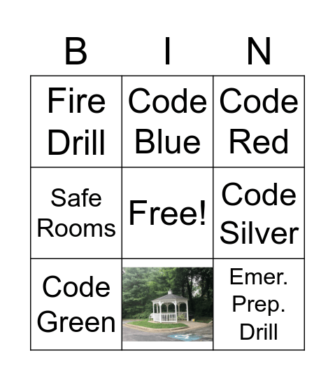 Emergency Preparedness Bingo Card