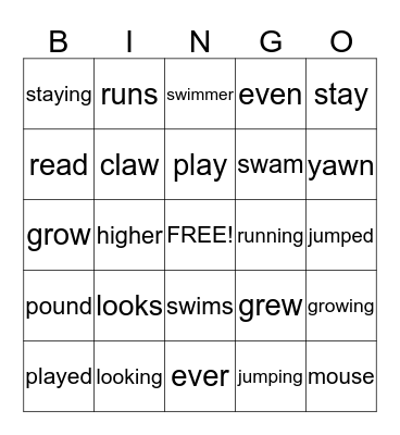 October-3rd Grade Bingo Card