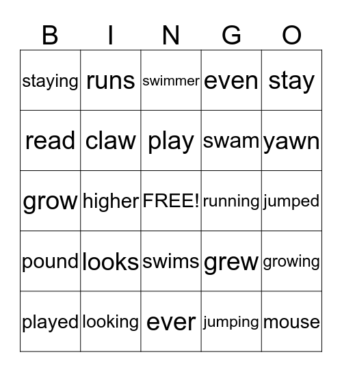 October-3rd Grade Bingo Card