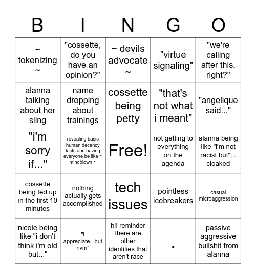 bingo! Bingo Card