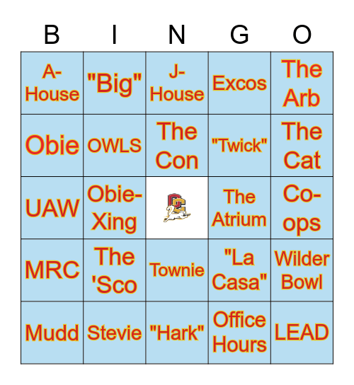 Oberlin Lingo Bingo! Bingo Card