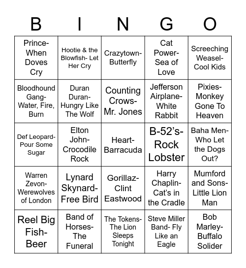 Total-Quiz.com Presents Radio Bingo: Animal Kingdom Bingo Card